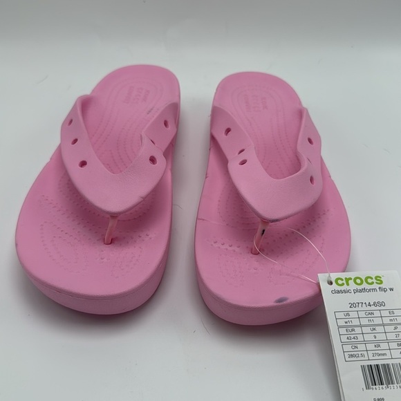 Crocs Classic Platform Flip Flop Women Size 11 Flamingo Flamant Rose - Picture 2 of 4